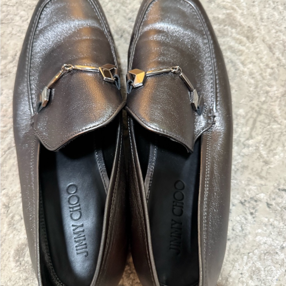 Jimmy Choo Men's Silver Slip-On Loafers